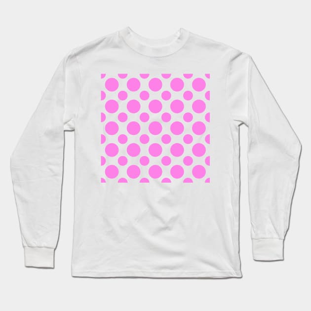 Pink and white polka dots Long Sleeve T-Shirt by Captain-Jackson